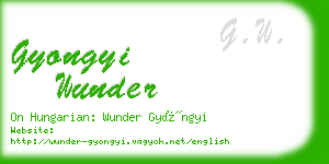 gyongyi wunder business card